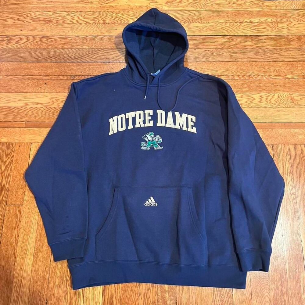 Y2K adidas notre dame center logo sweatshirt‎